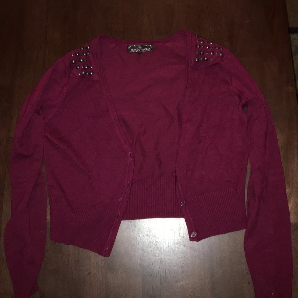 Burgundy Shoulder Detailed Jacket
